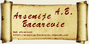 Arsenije Bačarević vizit kartica